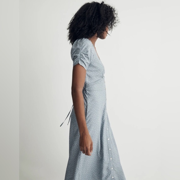 Madewell Leedra Button-Front Midi Dress in Dot Size 6 - Picture 2 of 11